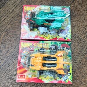 Vintage 90’S PORSCHEPO Super Fighter Vehicle Toys Yellow Green Perfection Set X2